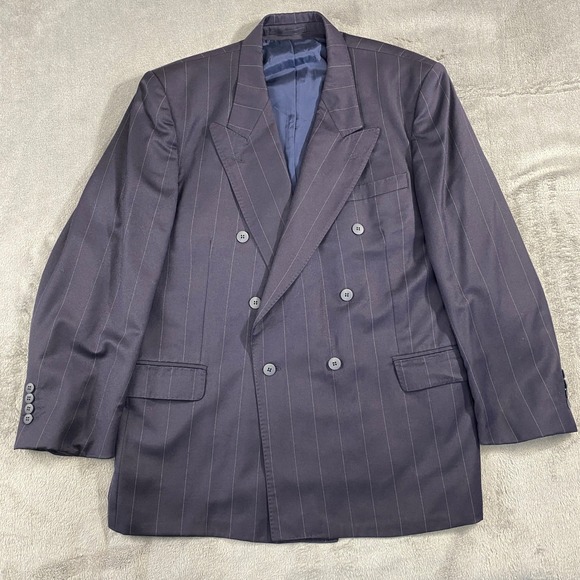 Yves Saint Laurent Other - Yves Saint Laurent Blazer Mens 54 Navy Pinstripe Wool Cashmere Vintage 80s 90s